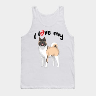 I Love My Akita Dog Tank Top